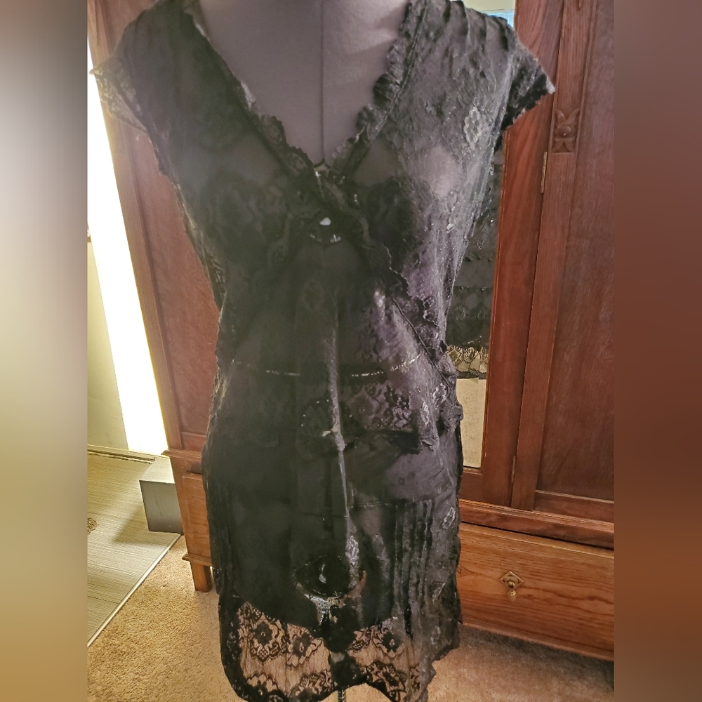DKNY Jeans Black Lace Summer Dress